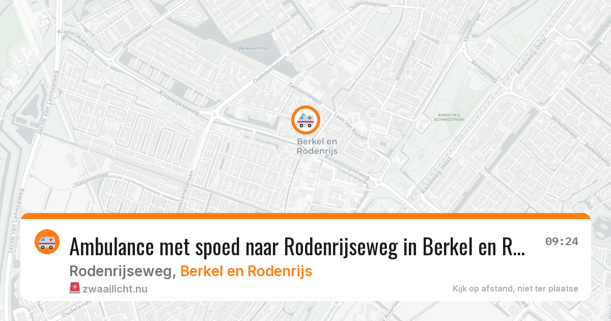 Ambulance met spoed naar Rodenrijseweg in Berkel en Rodenrijs — 26 jul 2026