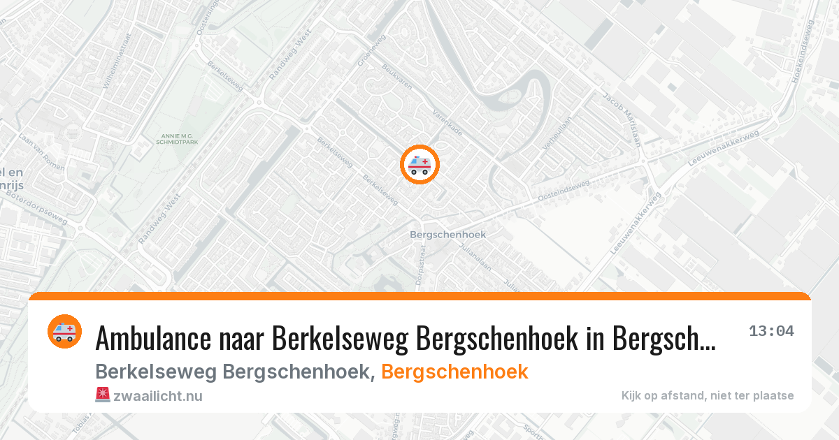 Ambulance naar Berkelseweg Bergschenhoek in Bergschenhoek — 14 jul 2026