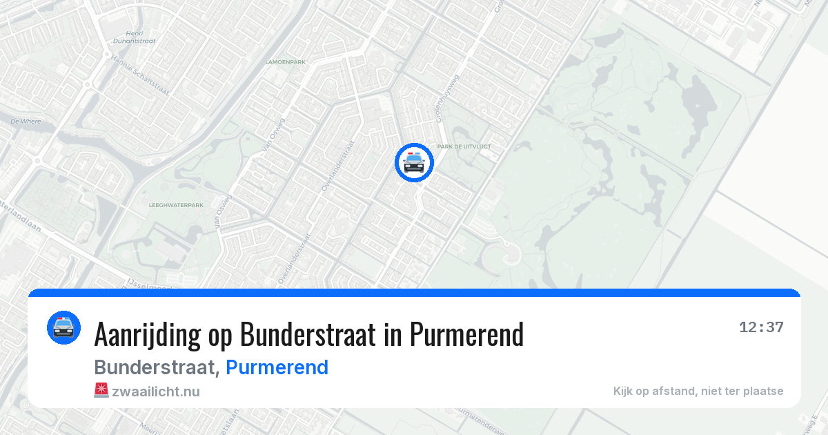 Aanrijding op Bunderstraat in Purmerend — 22 jul 2026