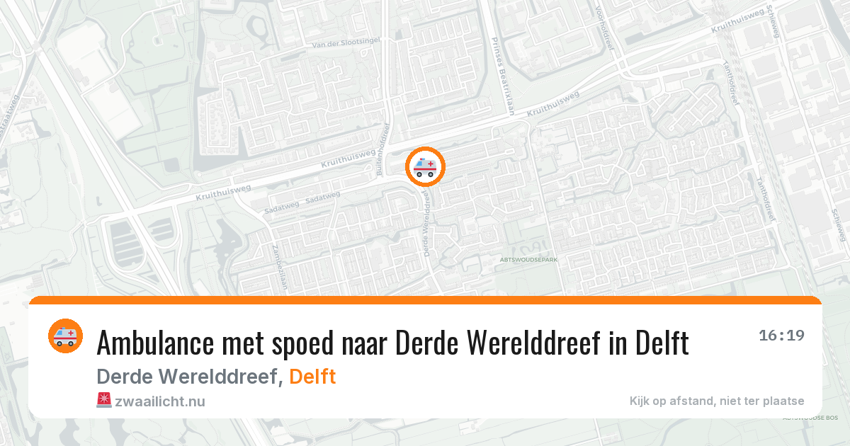 Ambulance met spoed naar Derde Werelddreef in Delft — 21 mrt 2026