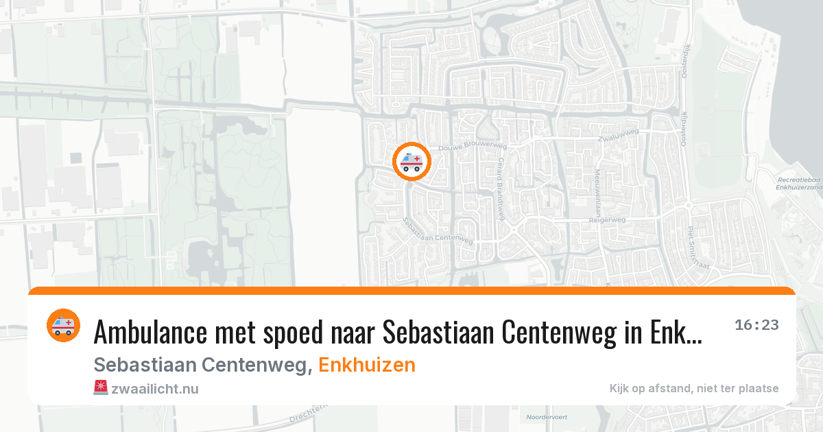Ambulance met spoed naar Sebastiaan Centenweg in Enkhuizen — 18 mrt 2026