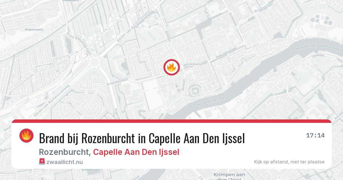 Brand bij Rozenburcht in Capelle Aan Den Ijssel — 14 mei 2026