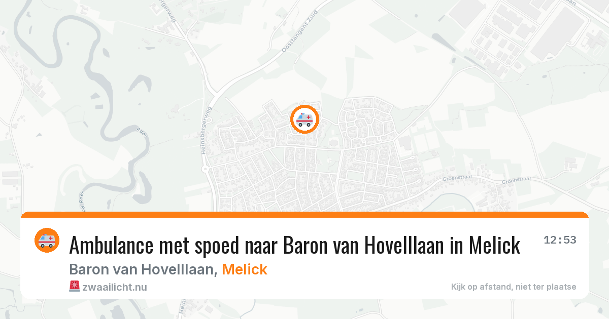 Ambulance met spoed naar Baron van Hovelllaan in Melick — 8 mrt 2026