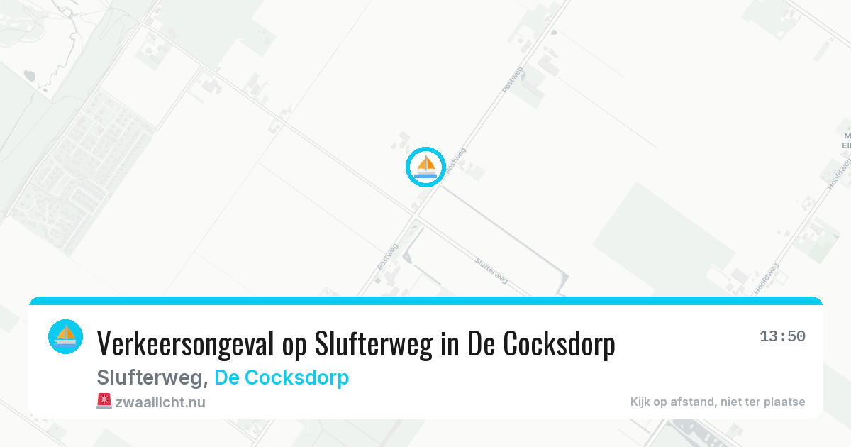 Verkeersongeval op Slufterweg in De Cocksdorp — 21 jul 2026