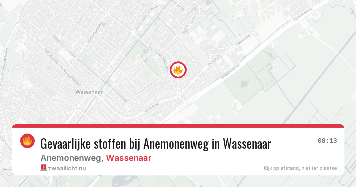 Gevaarlijke stoffen bij Anemonenweg in Wassenaar — 13 mei 2026