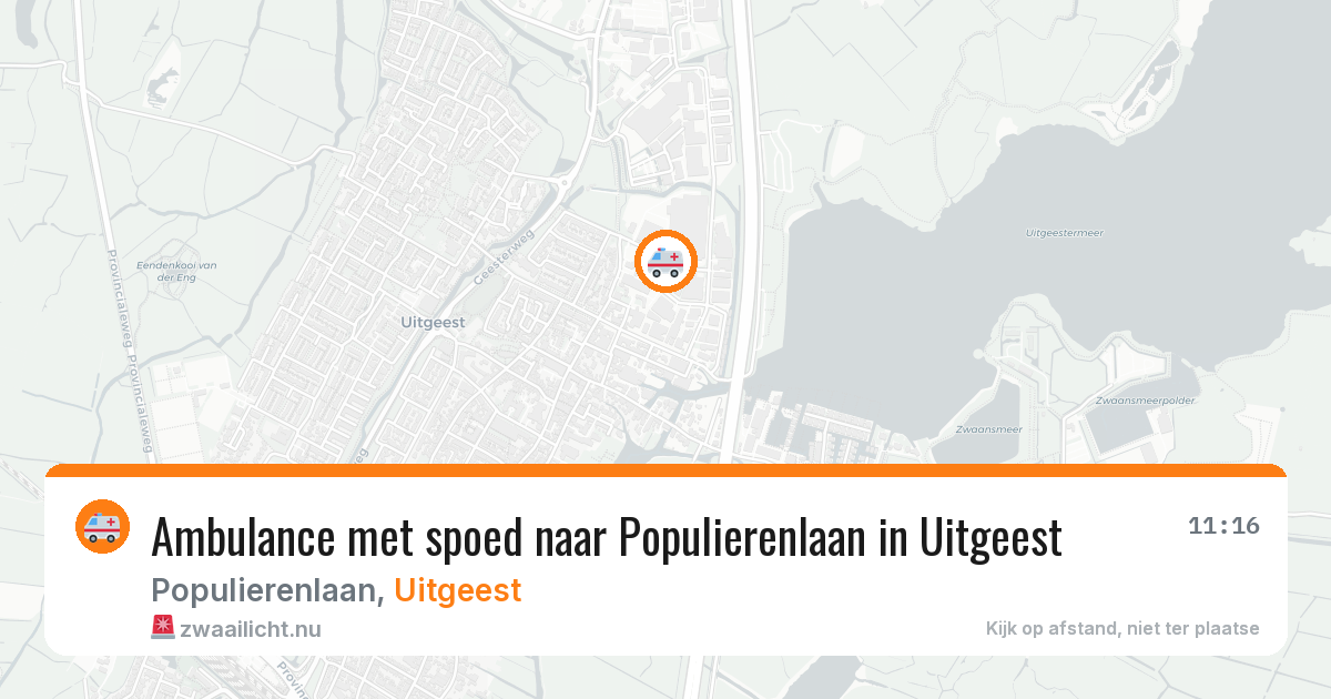 Ambulance met spoed naar Populierenlaan in Uitgeest — 18 mrt 2026