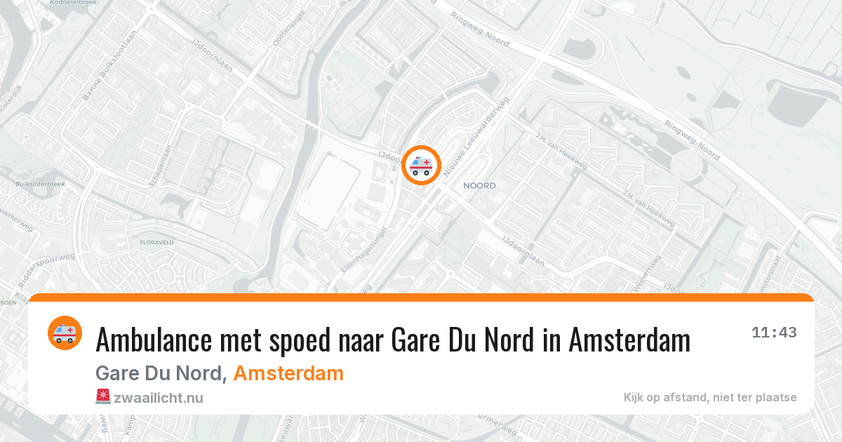 Ambulance met spoed naar Gare Du Nord in Amsterdam — 22 mei 2026