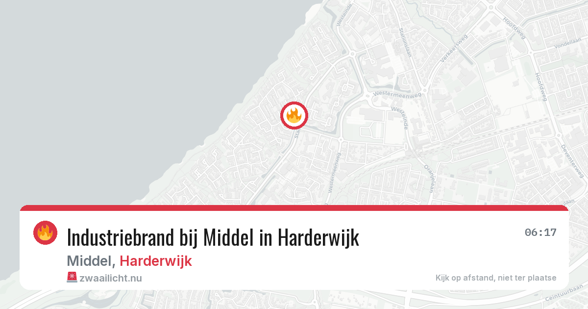 Industriebrand bij Middel in Harderwijk — 17 mrt 2026