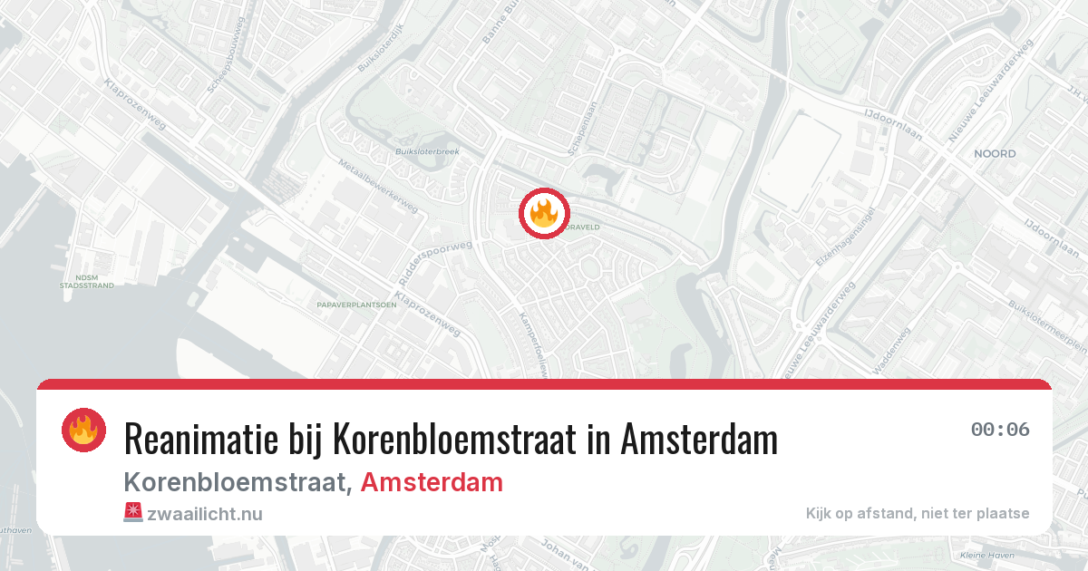 Reanimatie bij Korenbloemstraat in Amsterdam — 16 jul 2026