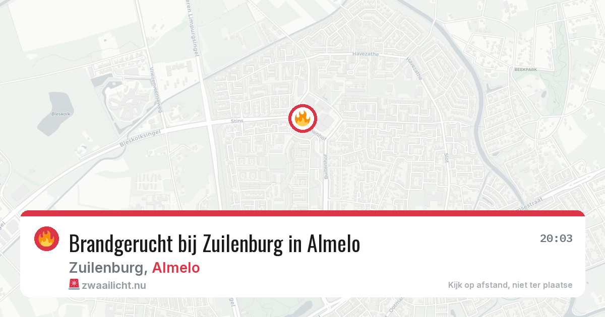 Brandgerucht bij Zuilenburg in Almelo — 21 jul 2026