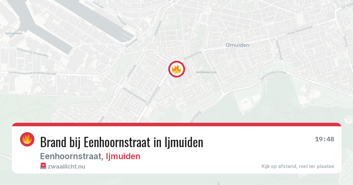 Brand bij Eenhoornstraat in Ijmuiden — 4 jun 2026