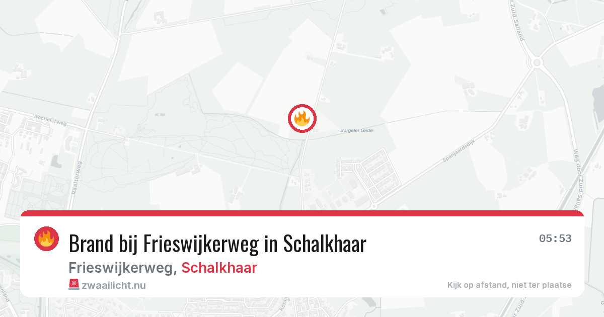 Brand bij Frieswijkerweg in Schalkhaar — 20 mrt 2026