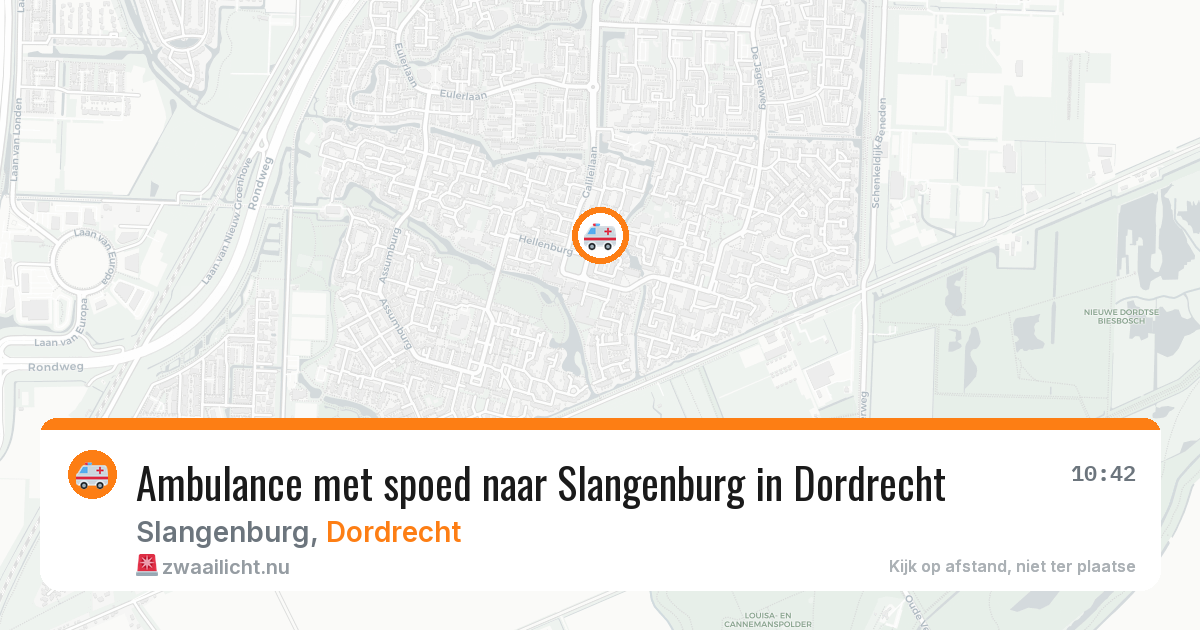 Ambulance met spoed naar Slangenburg in Dordrecht — 6 mei 2026