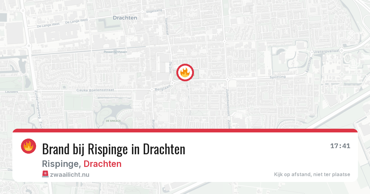 Brand bij Rispinge in Drachten — 6 jul 2026