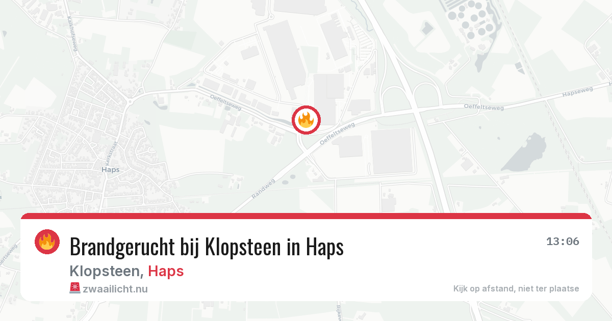 Brandgerucht bij Klopsteen in Haps — 11 apr 2026