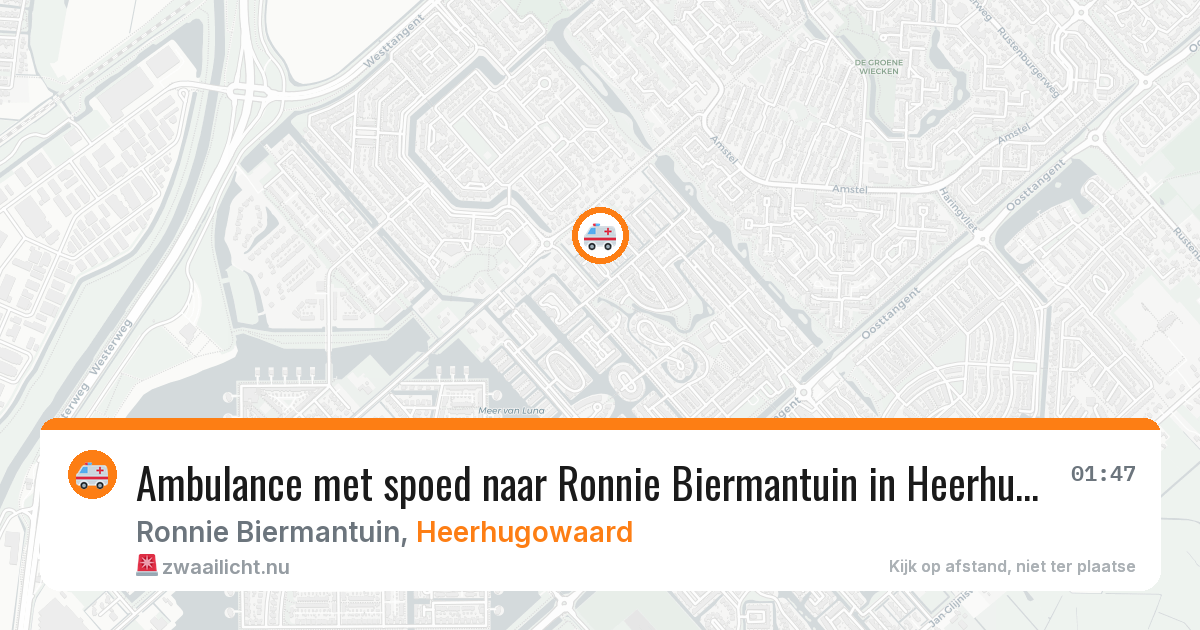 Ambulance met spoed naar Ronnie Biermantuin in Heerhugowaard — 8 jul 2026