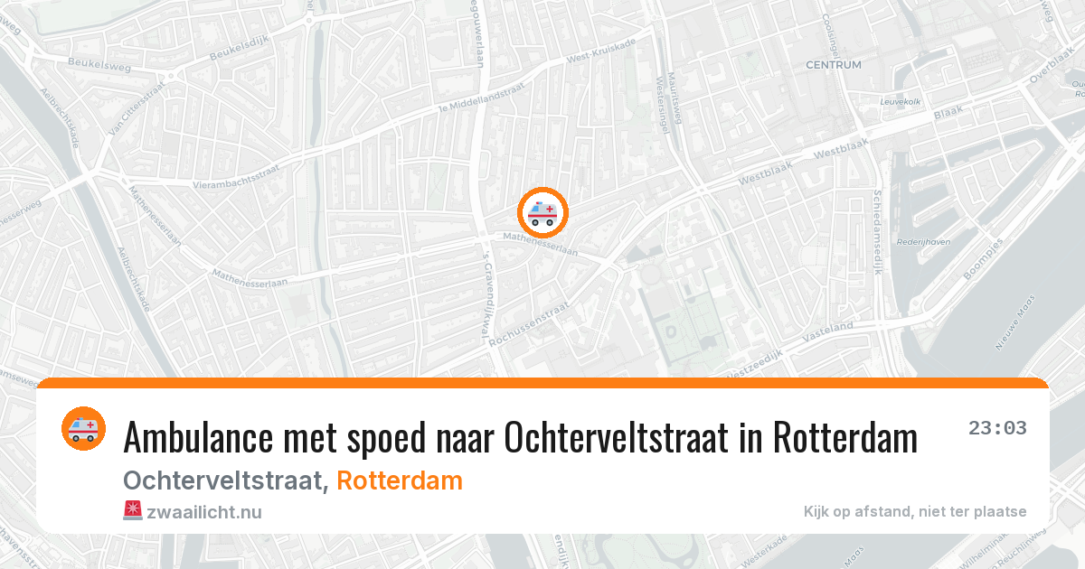 Ambulance met spoed naar Ochterveltstraat in Rotterdam — 20 mei 2026