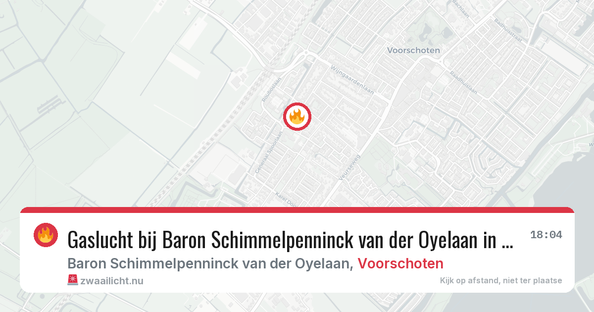 Gaslucht bij Baron Schimmelpenninck van der Oyelaan in Voorschoten — 12 feb 2026