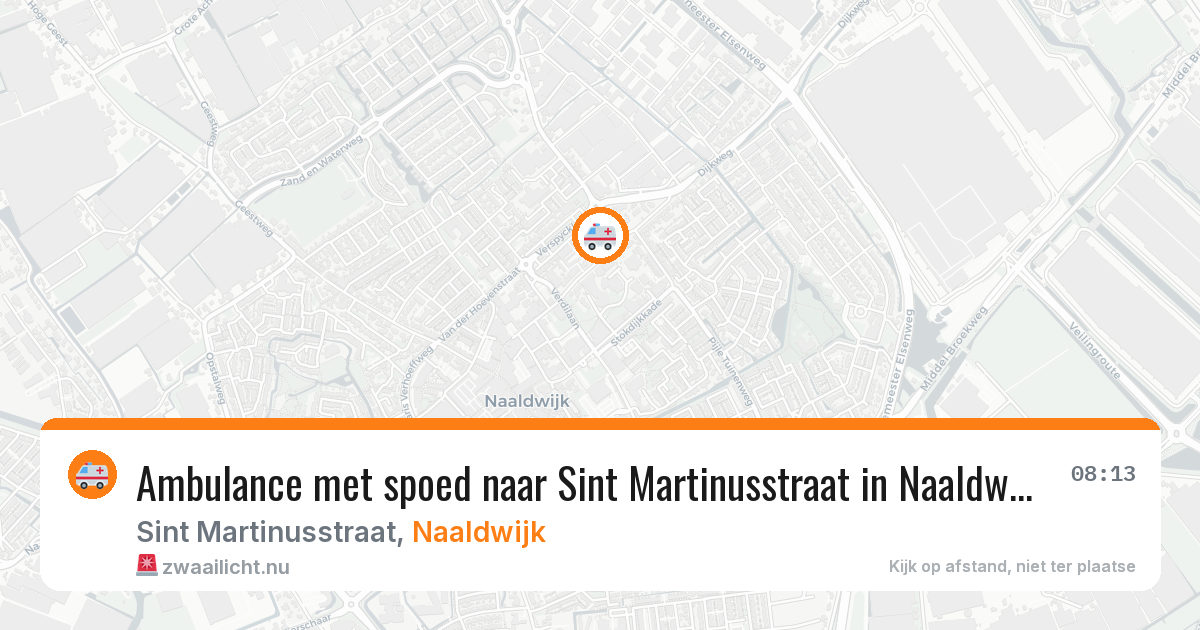 Ambulance met spoed naar Sint Martinusstraat in Naaldwijk — 13 jul 2026