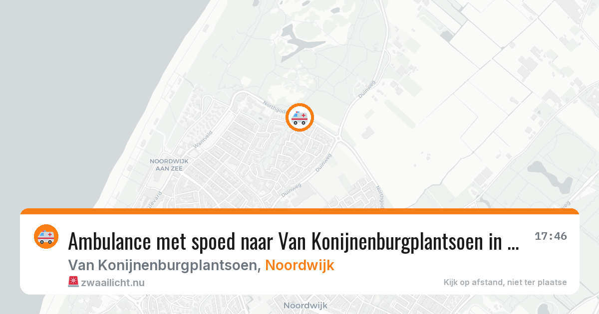 Ambulance met spoed naar Van Konijnenburgplantsoen in Noordwijk — 18 mrt 2026