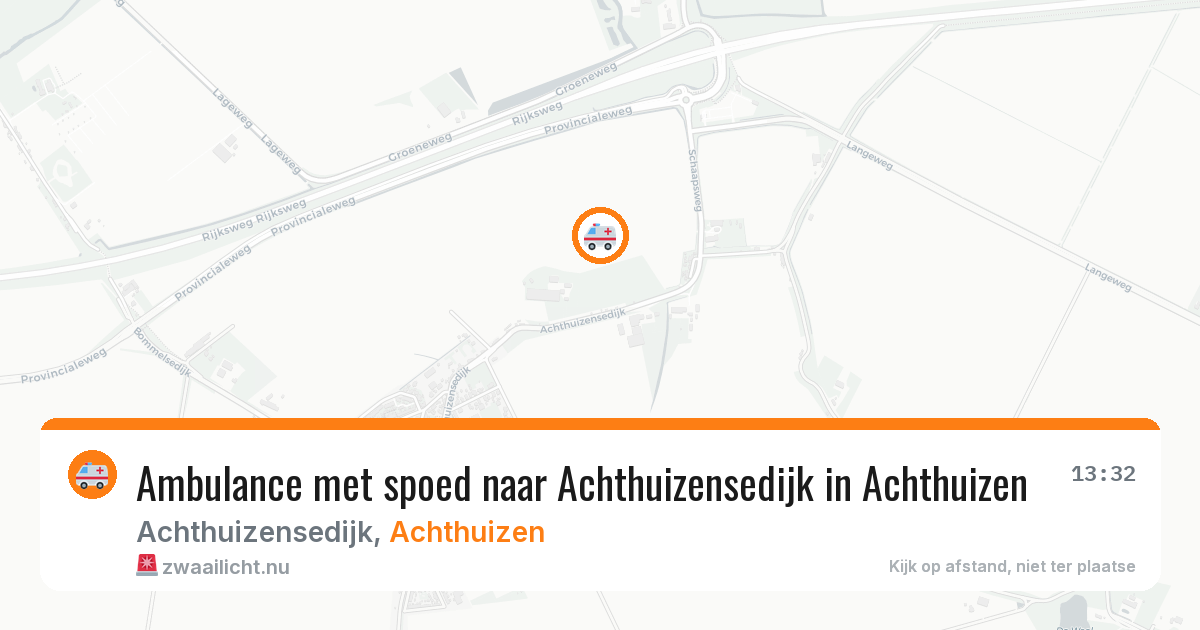 Ambulance met spoed naar Achthuizensedijk in Achthuizen — 29 mrt 2026