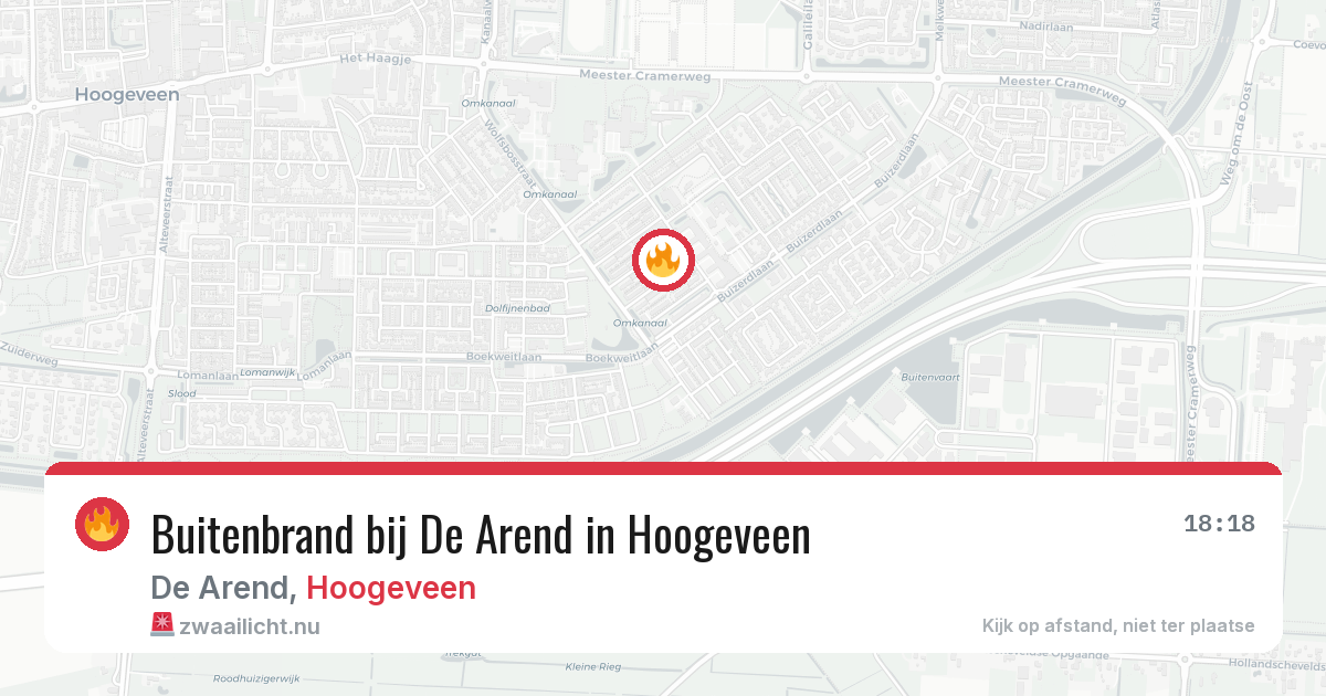 Buitenbrand bij De Arend in Hoogeveen — 22 jan 2026