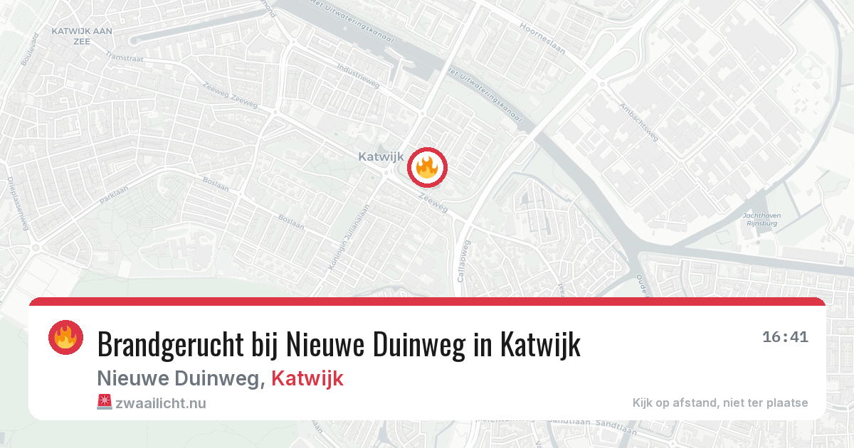Brandgerucht bij Nieuwe Duinweg in Katwijk — 3 mrt 2026