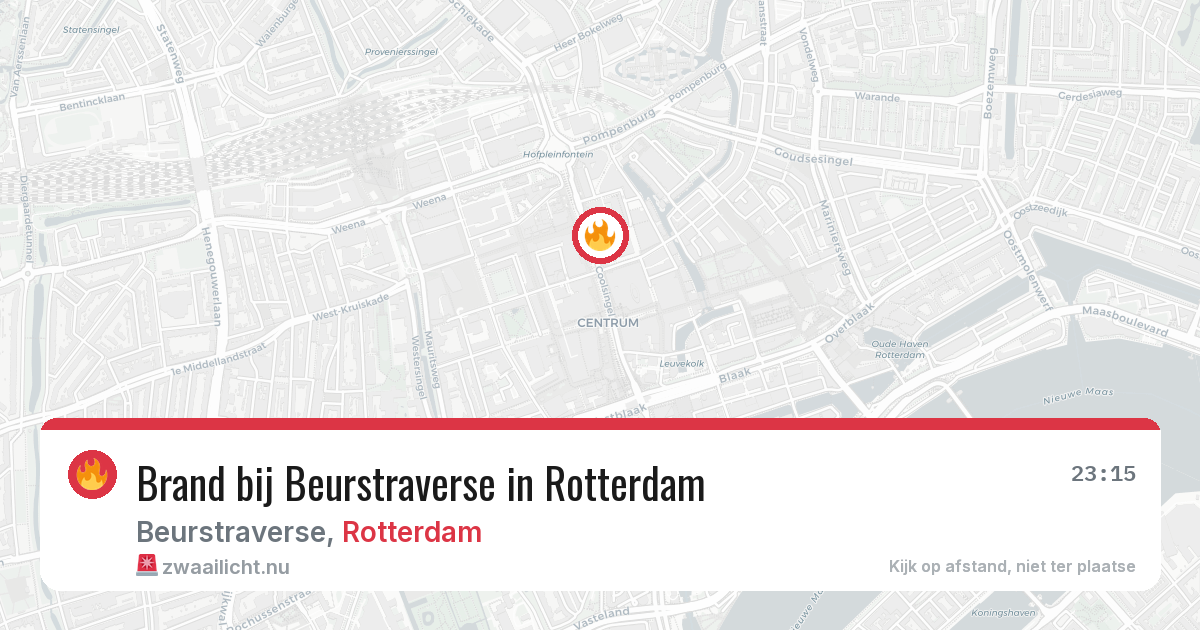 Brand bij Beurstraverse in Rotterdam — 28 mrt 2026