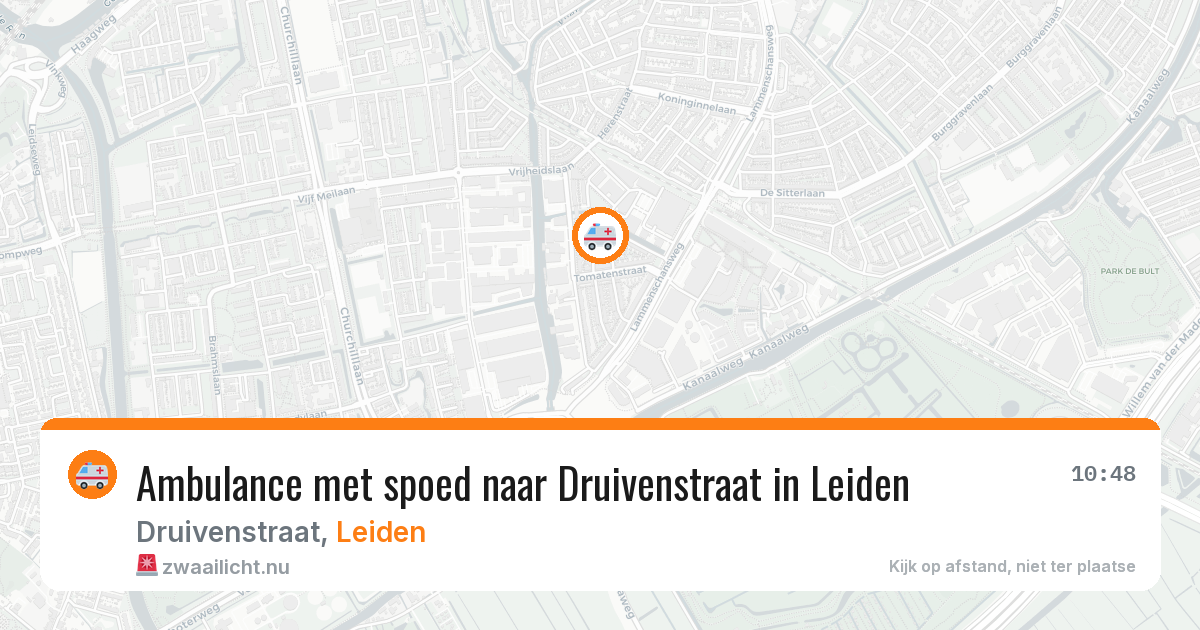 Ambulance met spoed naar Druivenstraat in Leiden — 21 apr 2026