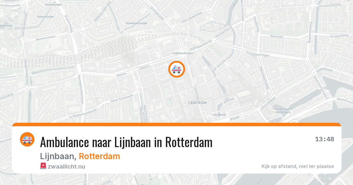 Ambulance naar Lijnbaan in Rotterdam — 19 mrt 2026