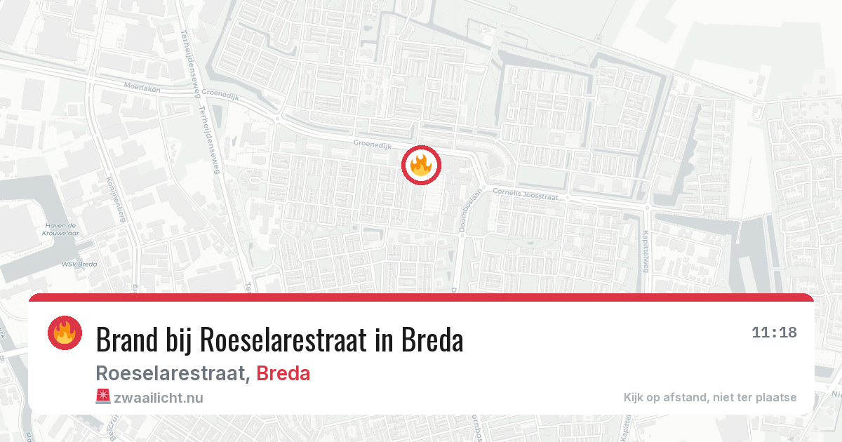 Brand bij Roeselarestraat in Breda — 29 mei 2026