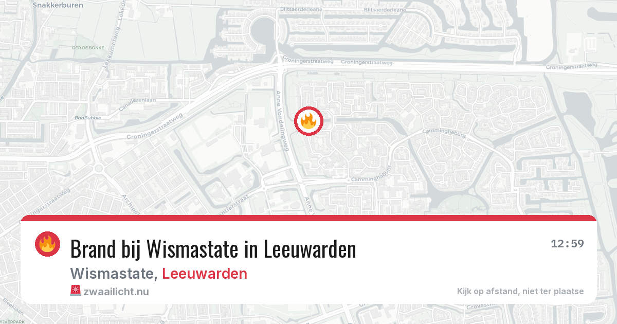 Brand bij Wismastate in Leeuwarden — 28 mei 2026
