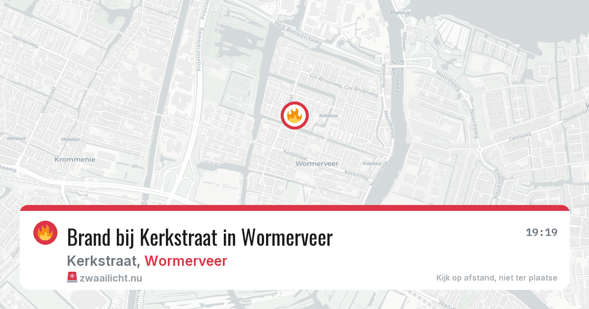 Brand bij Kerkstraat in Wormerveer — 22 jul 2026