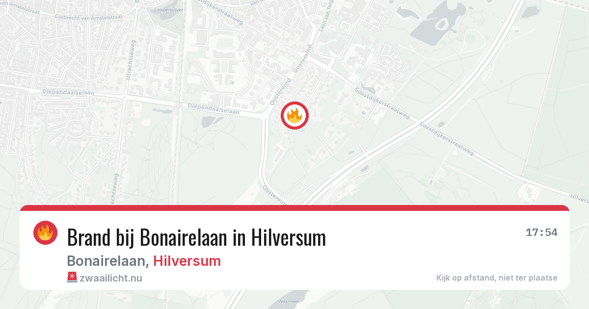 Brand bij Bonairelaan in Hilversum — 22 apr 2026