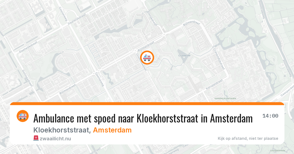 Ambulance met spoed naar Kloekhorststraat in Amsterdam — 25 jul 2026