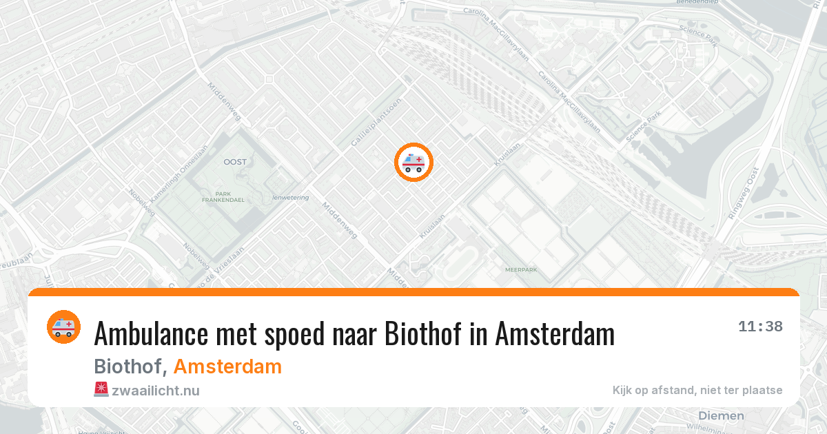 Ambulance met spoed naar Biothof in Amsterdam — 2 jun 2026