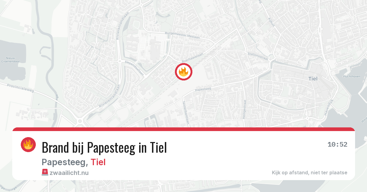 Brand bij Papesteeg in Tiel — 14 jul 2026