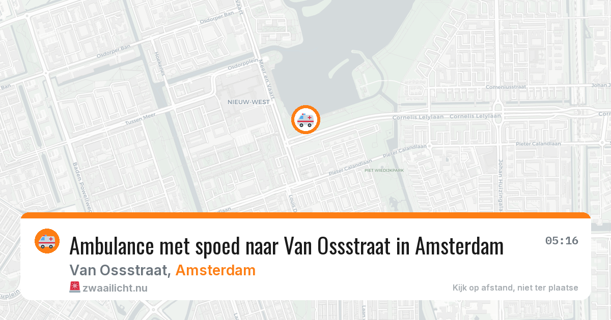 Ambulance met spoed naar Van Ossstraat in Amsterdam — 9 mei 2026