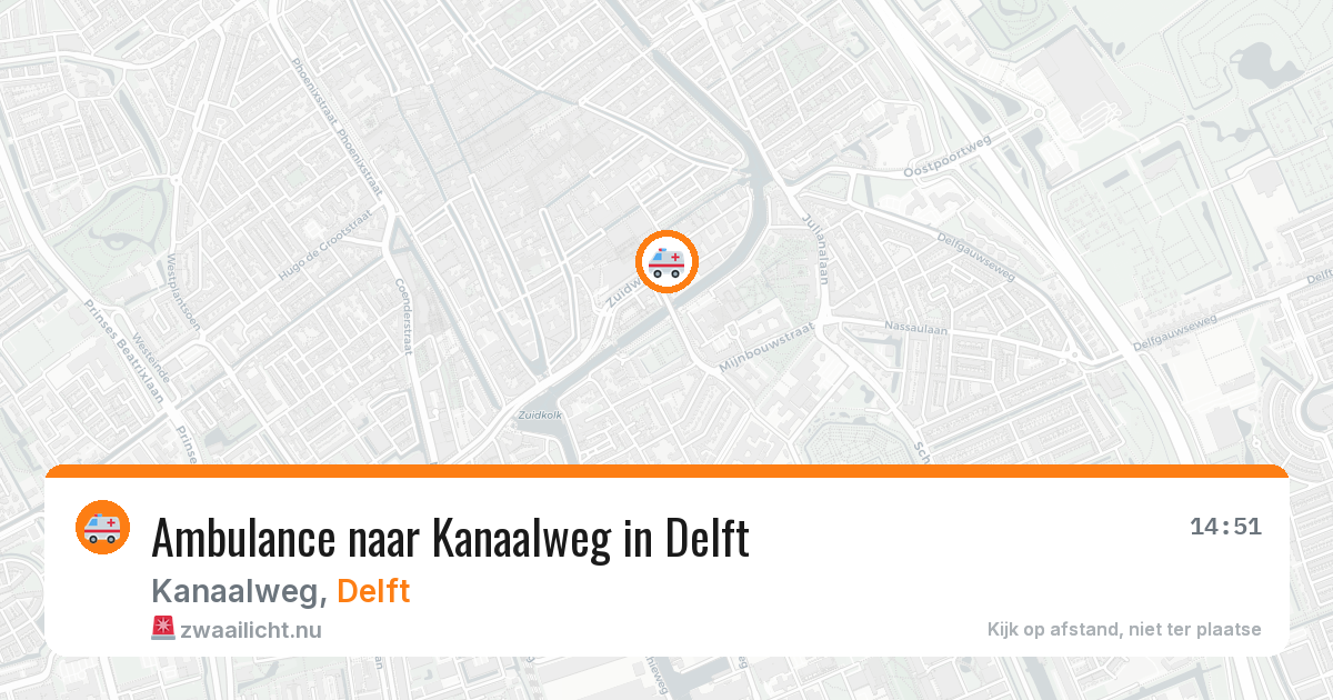 Ambulance naar Kanaalweg in Delft — 14 feb 2026