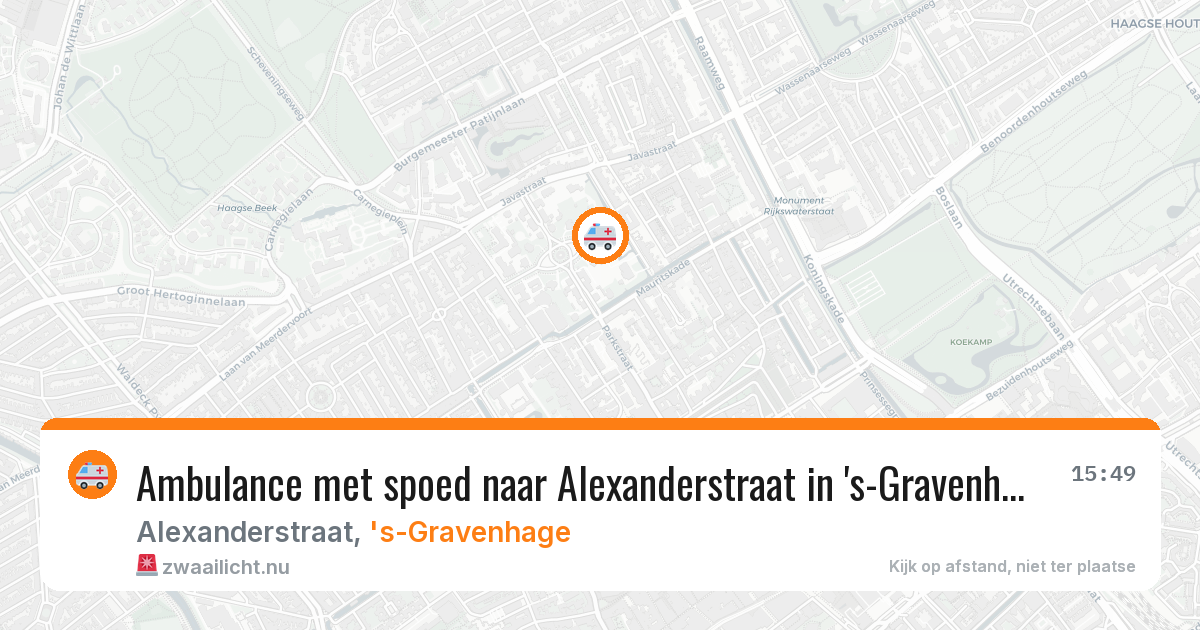 Ambulance met spoed naar Alexanderstraat in 's-Gravenhage — 21 apr 2026