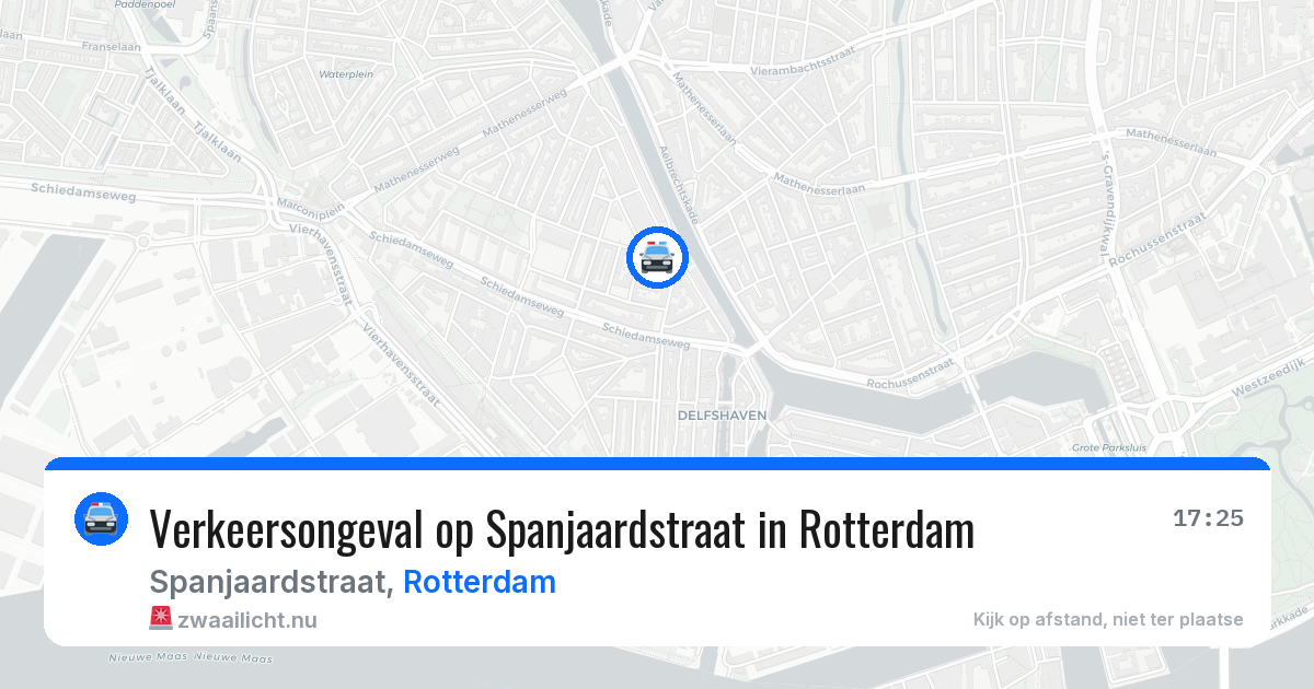 Verkeersongeval op Spanjaardstraat in Rotterdam — 17 jul 2026