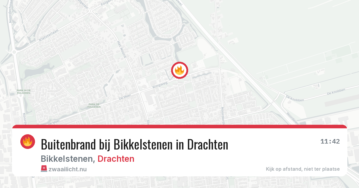 Buitenbrand bij Bikkelstenen in Drachten — 22 apr 2026