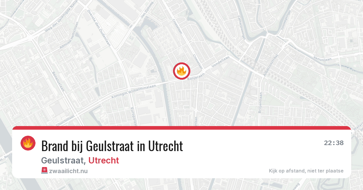 Brand bij Geulstraat in Utrecht — 2 jun 2026