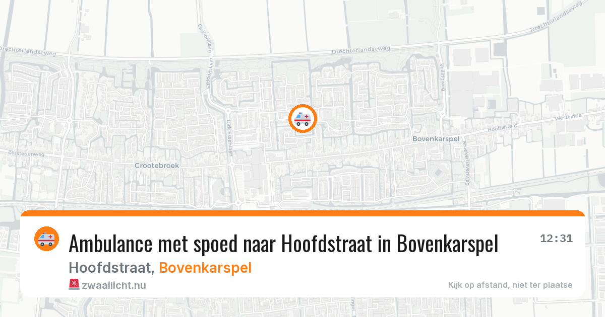 Ambulance met spoed naar Hoofdstraat in Bovenkarspel — 10 jul 2026