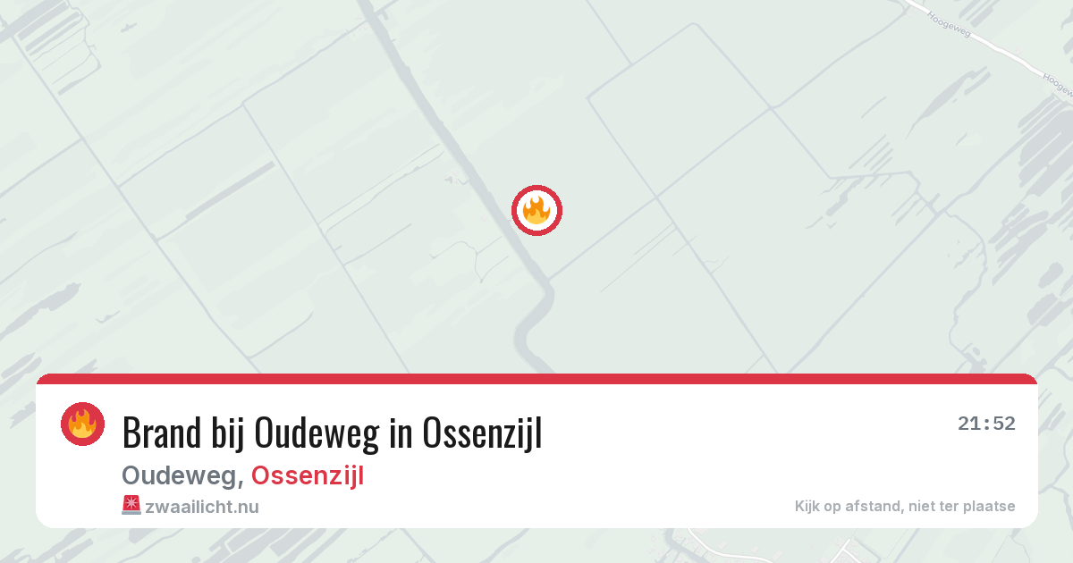 Brand bij Oudeweg in Ossenzijl — 21 jul 2026