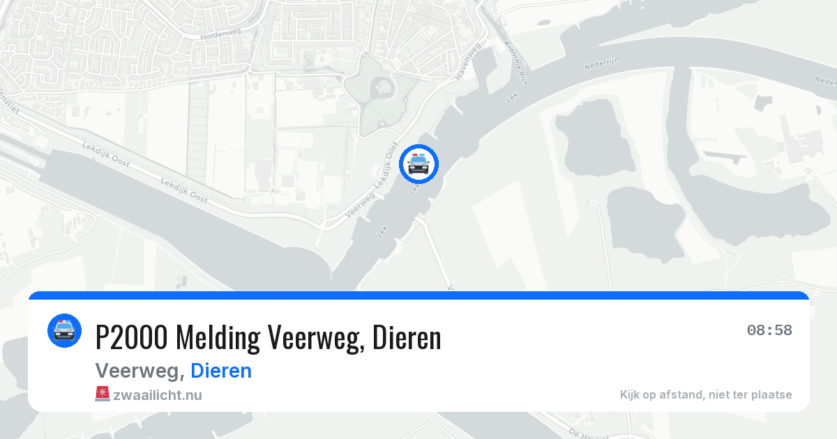 P2000 Melding Veerweg, Dieren — 2 jun 2026