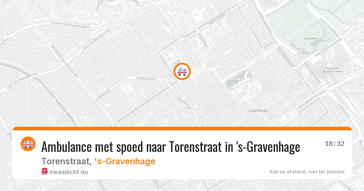 Ambulance met spoed naar Torenstraat in 's-Gravenhage — 12 mei 2026