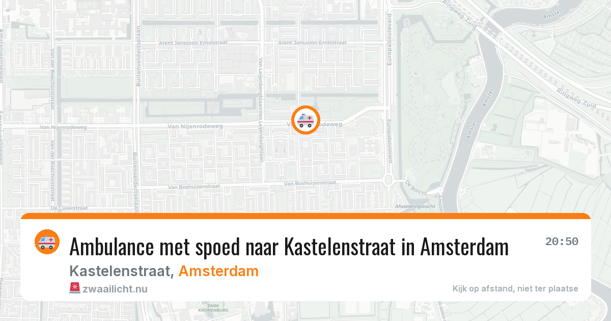 Ambulance met spoed naar Kastelenstraat in Amsterdam — 12 mei 2026