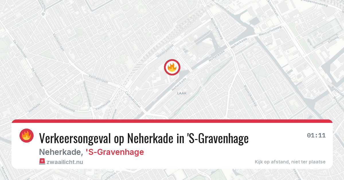 Verkeersongeval op Neherkade in 'S-Gravenhage — 11 jul 2026