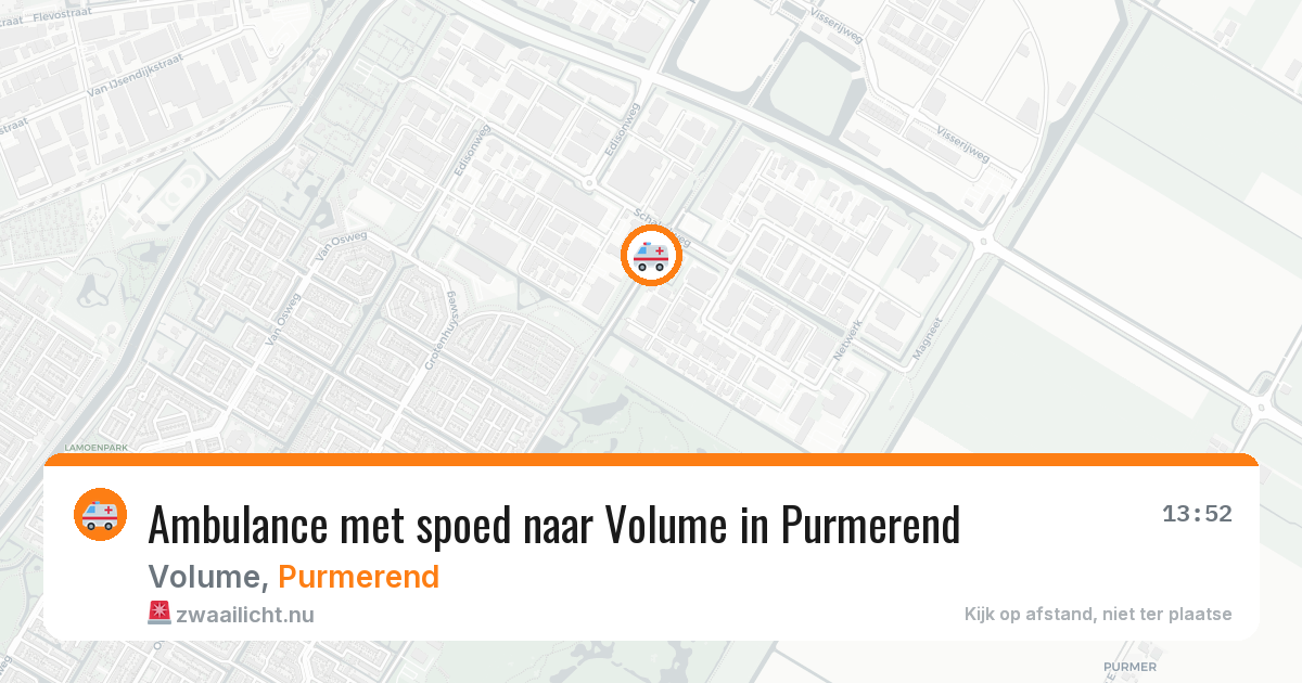 Ambulance met spoed naar Volume in Purmerend — 21 jul 2026
